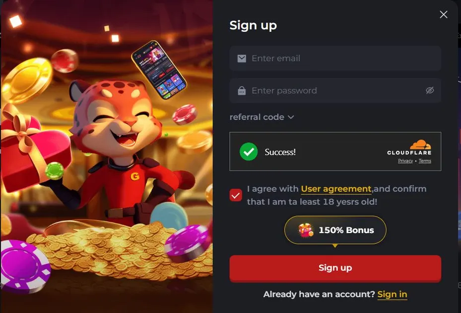 Registration form and OTP verification